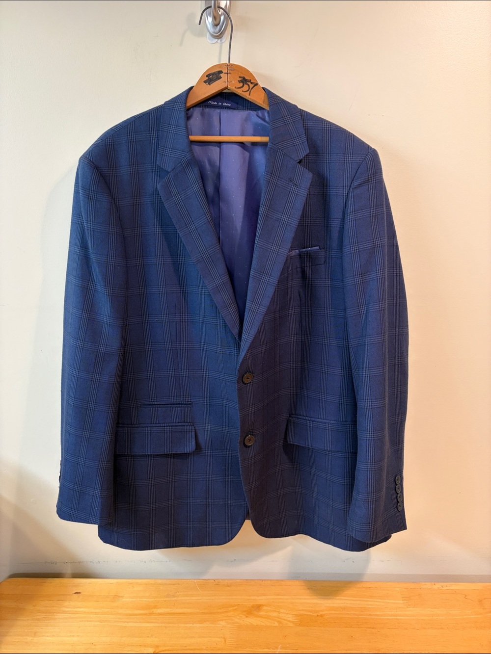 Alan Flusser Blue Windowpane Sport Coat